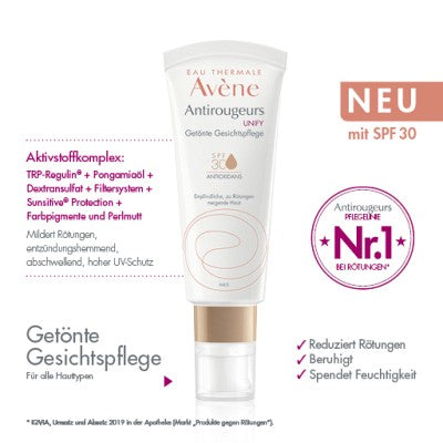 AVENE Antirougeurs UNIFY tinted care Cr.SPF 30 - 40ml