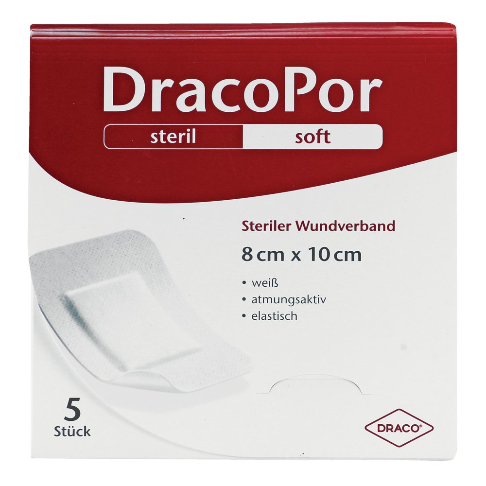 DRACOPOR wound dressing 8x10 cm sterile - plaster