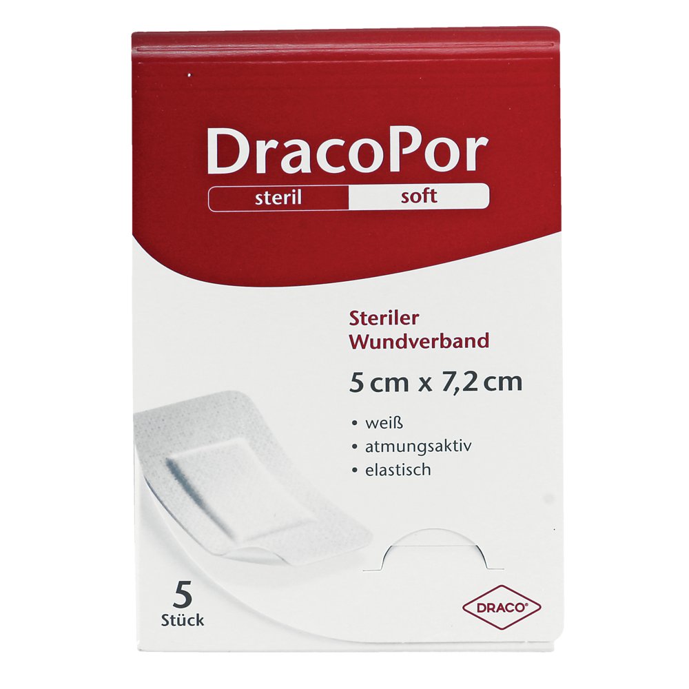 DRACOPOR wound dressing 5x7.2 cm sterile - plaster