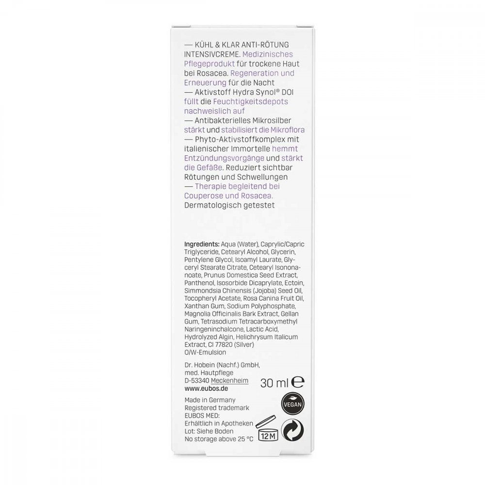 EUBOS KOOL & CLEAR ANTI-REDNESS INTENSIVE CREAM - 30ml