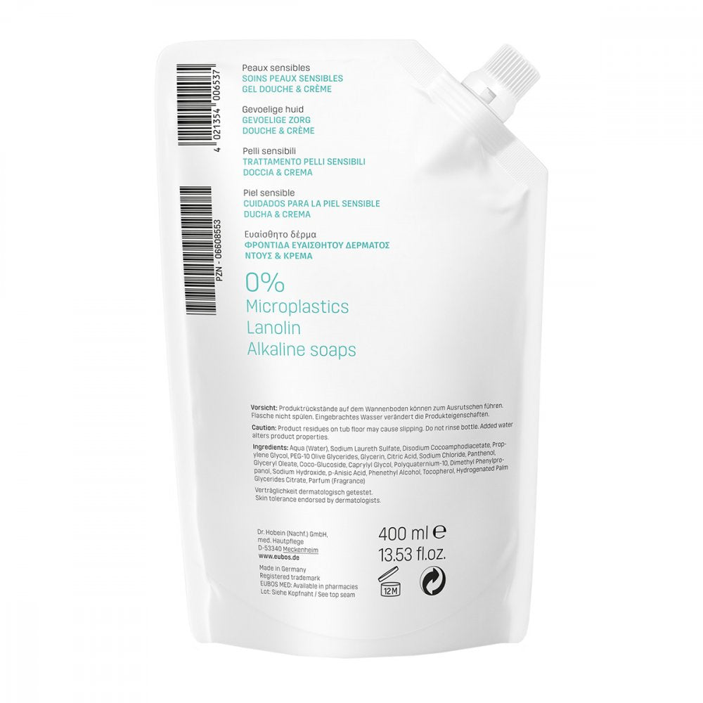 EUBOS SENSITIVE PFLEGE DUSCH & CREME NACHFÜLLBEUTEL - 400ml