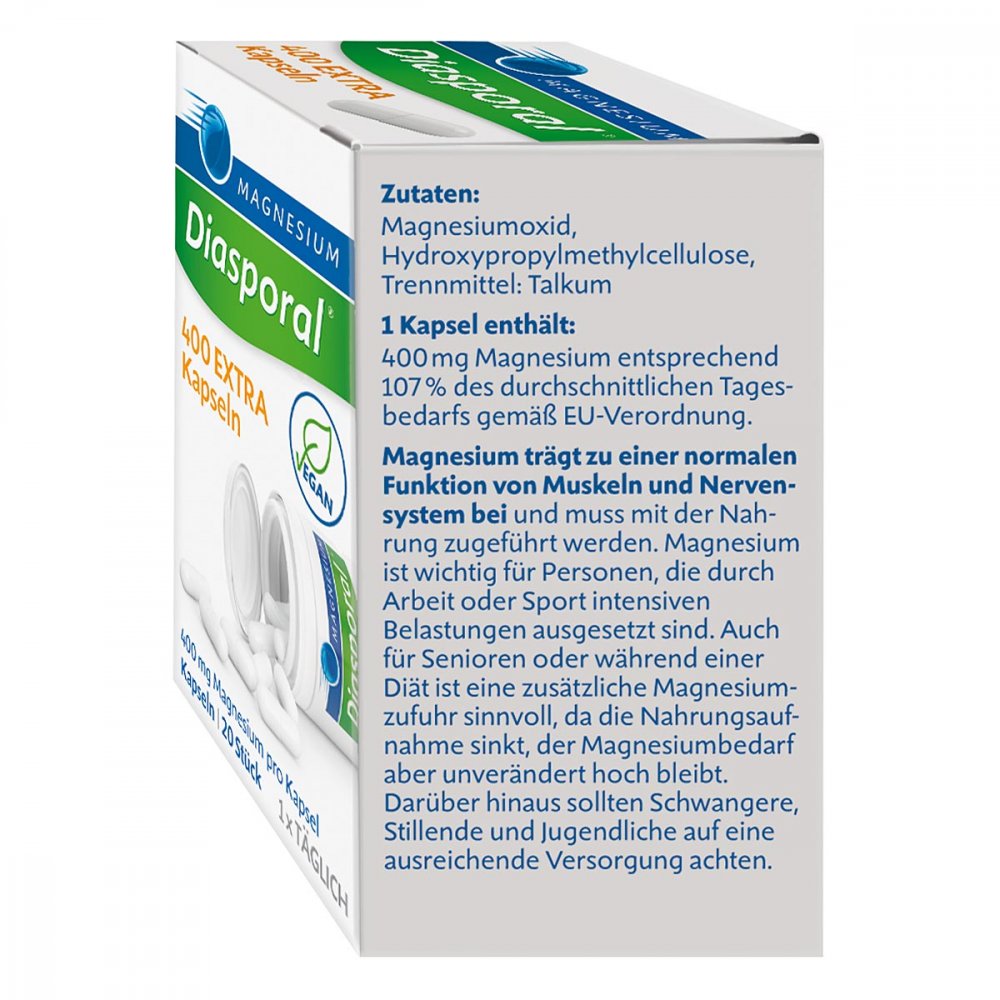 MAGNESIUM DIASPORAL 400 Extra Kapseln