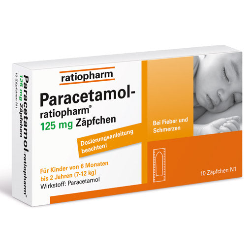 PARACETAMOL ratiopharm 125mg suppositories 