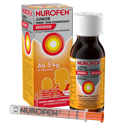 NUROFEN Junior Fieber und Schmerzsaft Erdbeere 40 mg/ml