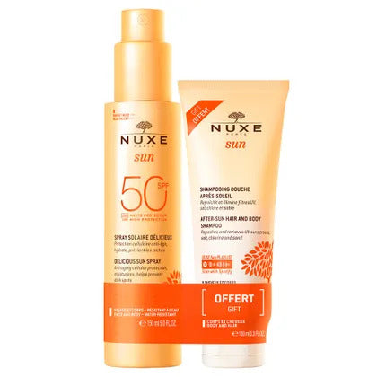 NUXE® SUN sun spray face and body SPF 50 + after sun shower shampoo