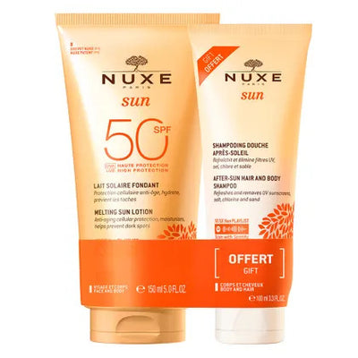 NUXE® SUN sun milk face and body SPF 50 + after sun shower shampoo