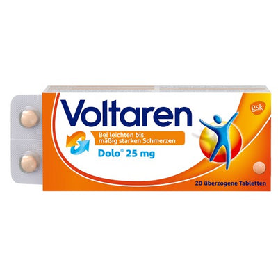 Voltaren Dolo 25mg tablets, painkillers for back pain