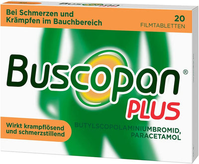 BUSCOPAN plus 10 mg/500 mg film-coated tablets for severe pain and cramps in the abdominal area 