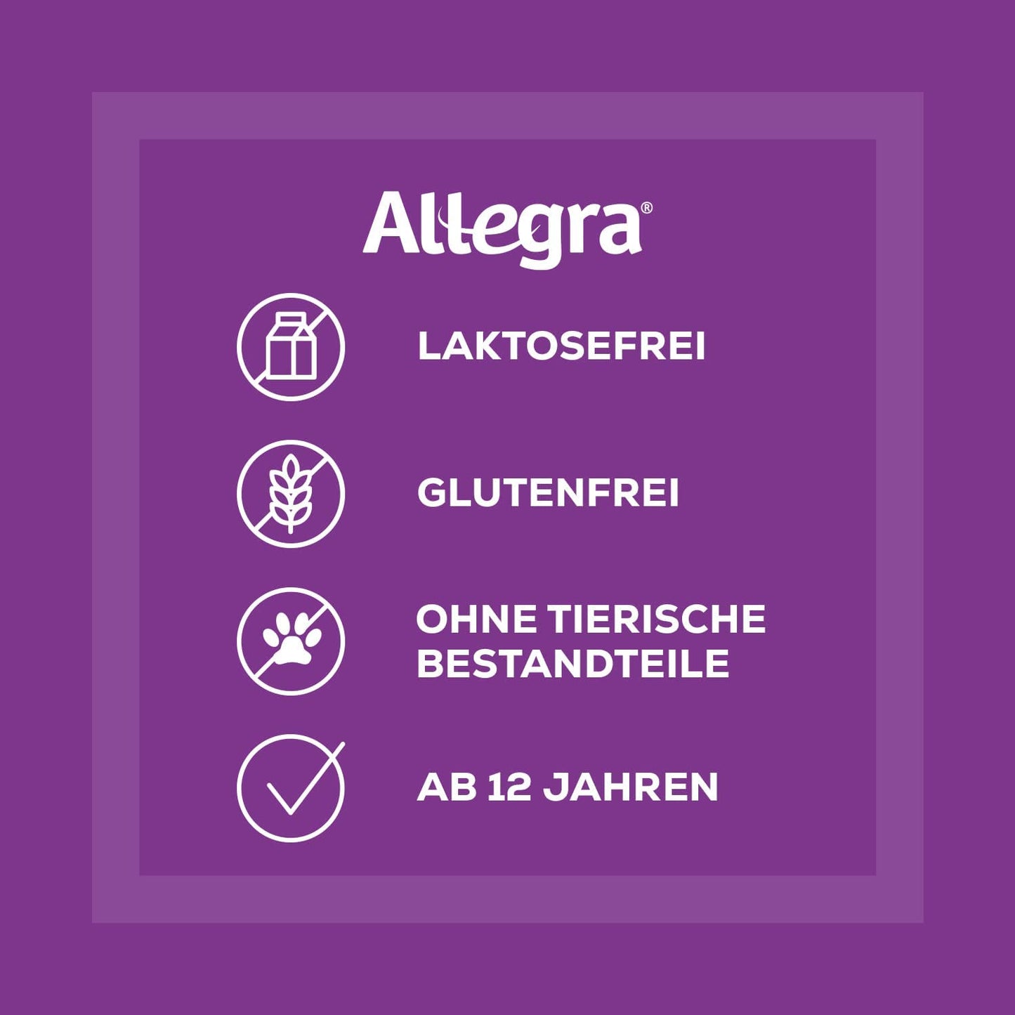 ALLEGRA 20mg allergy tablets - effectively relieves allergy-related symptoms such as sneezing, watery eyes, itching, redness and wheals 