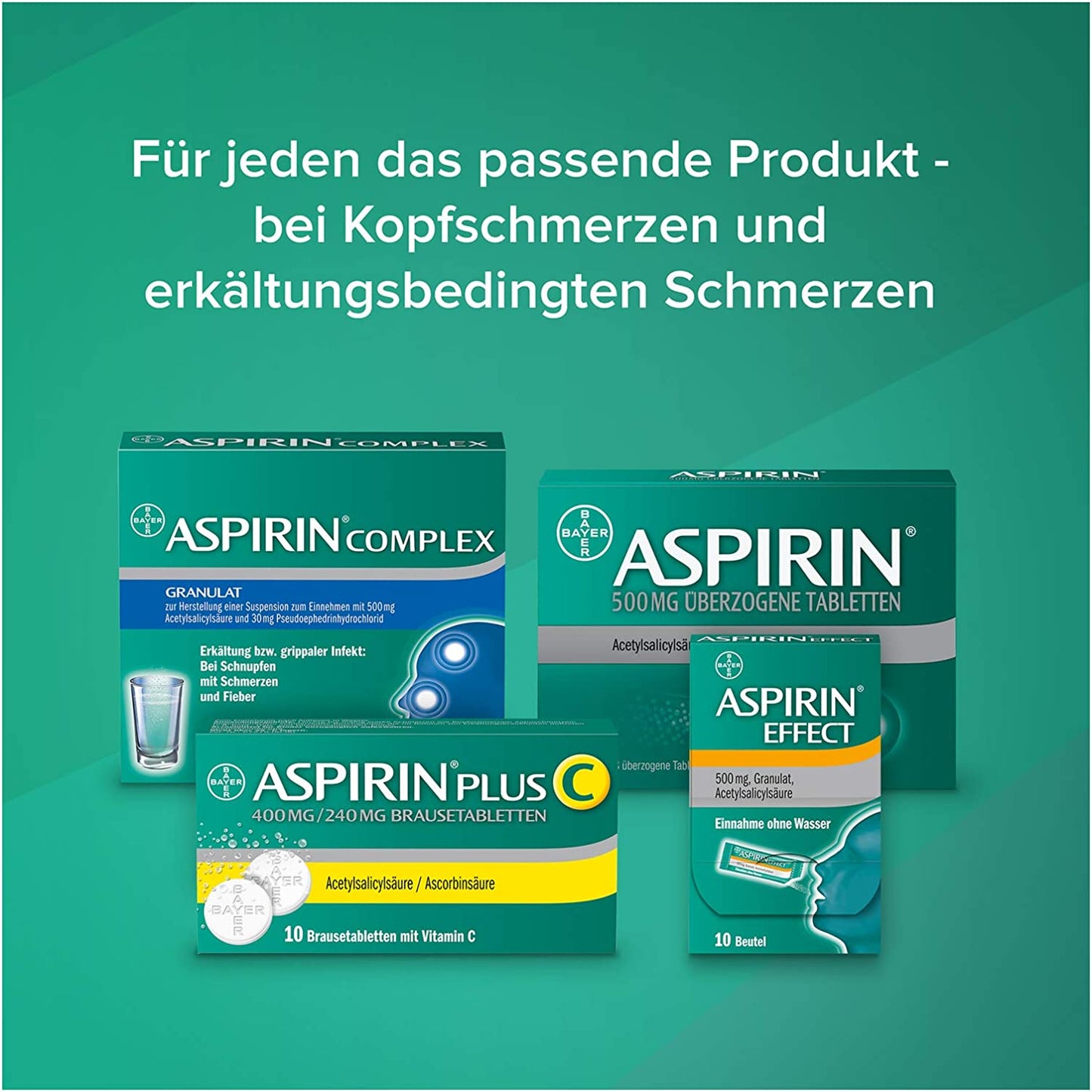 ASPIRIN 500mg überzogene Tabletten - bei leichten bis mäßig starken Kopfschmerzen