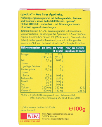 apoday Hot Lemon sugar-free - 10 x 10 g 