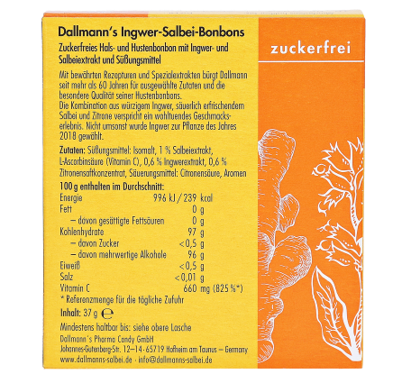 Dallmann's ginger-sage sweets (37 g)