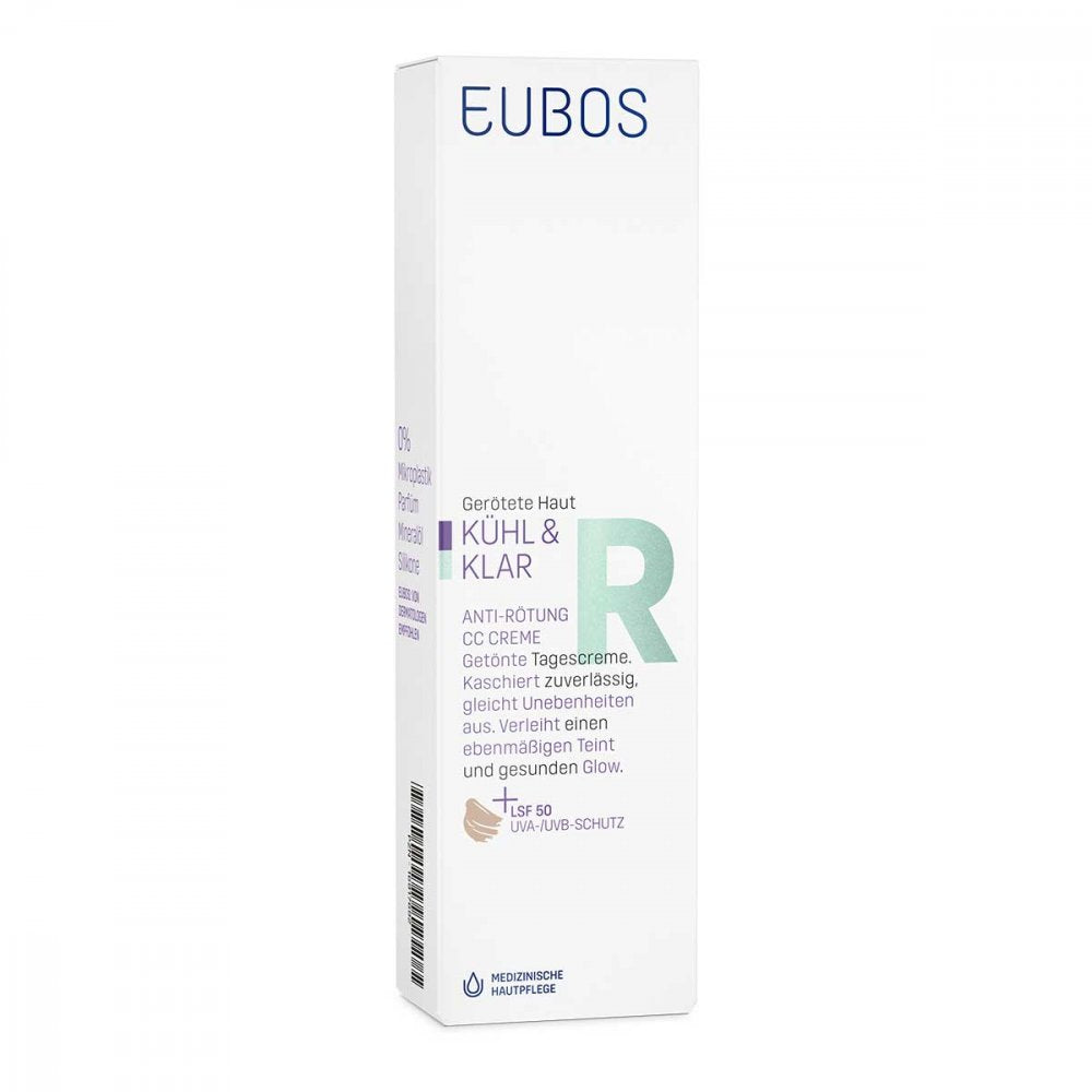 EUBOS COOL &amp; CLEAR ANTI-REDNESS CC CREAM SPF 50 - 30ml 