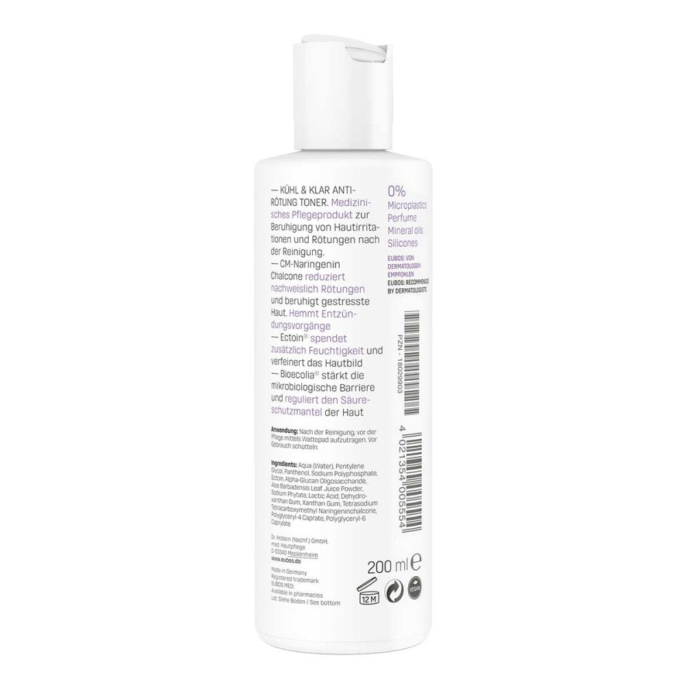 EUBOS COOL &amp; CLEAR ANTI-REDNESS TONER - 200ml 