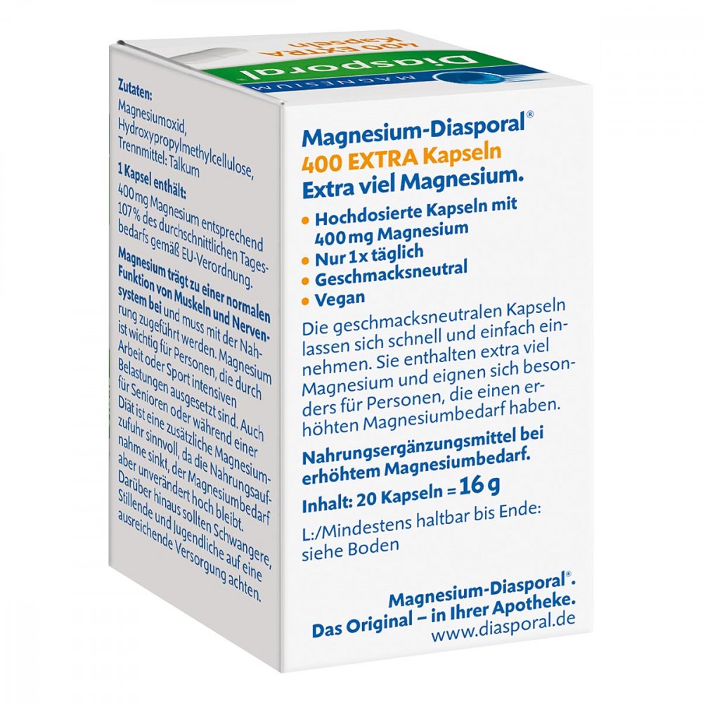 MAGNESIUM DIASPORAL 400 Extra Capsules